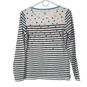 Boden "Stripes Ahead of the Rest" Breton Tee, Stripes/Polka Dots, Size 10